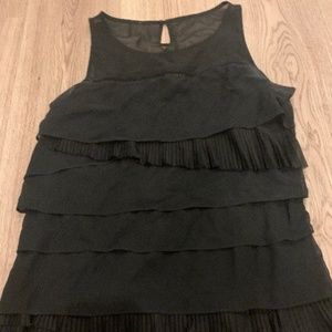 Express Sleeveless Black Fringe Tank Top